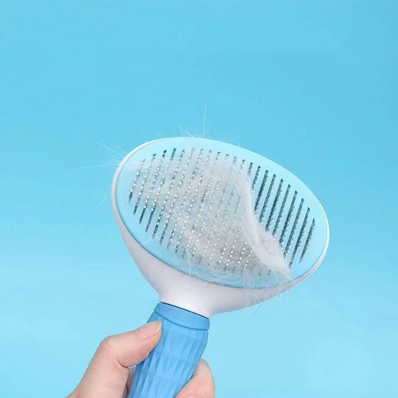 Stainless Steel Pet Hair Brush Deshedding Tool for Dogs Cats Long Hair Grooming Comb Cleaning Accessories Self Cleaning