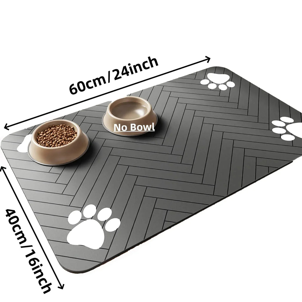 Absorbent pet feeding mat -waterproof non-slip placement for dogs & cat bowls