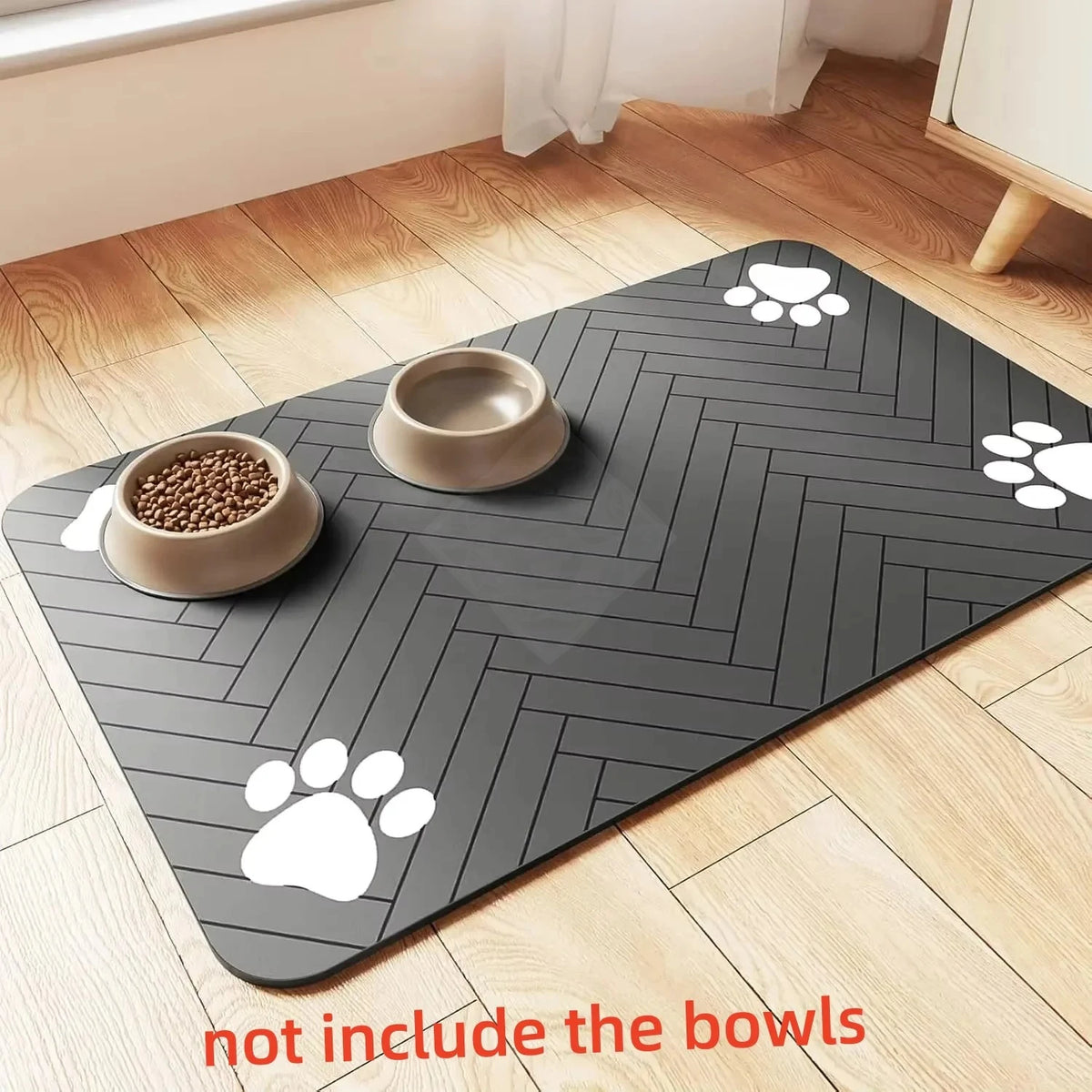 Absorbent pet feeding mat -waterproof non-slip placement for dogs & cat bowls