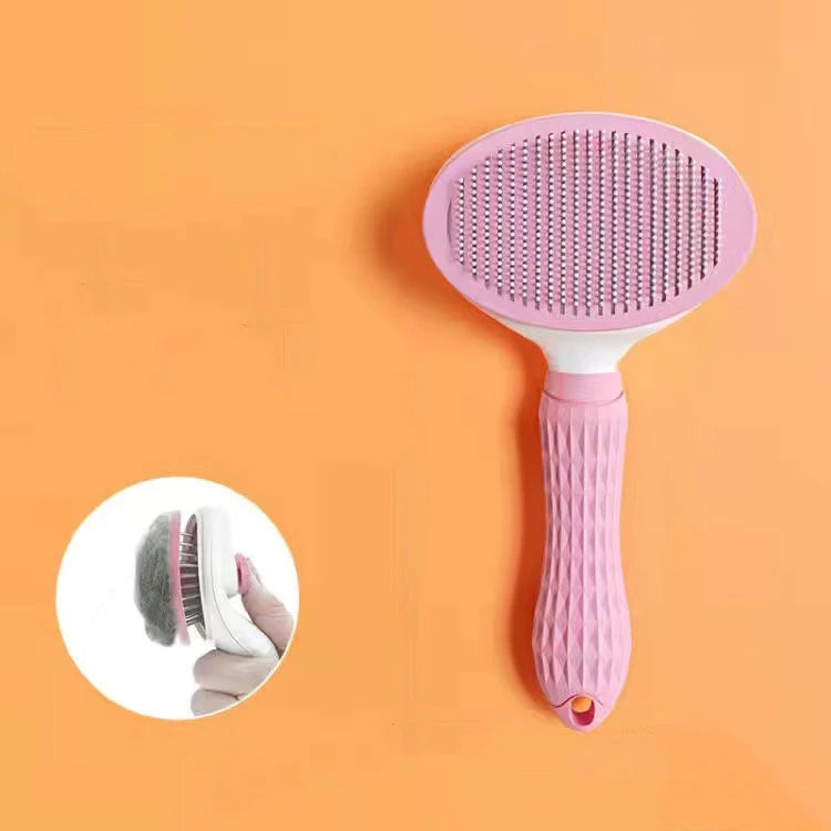 Stainless Steel Pet Hair Brush Deshedding Tool for Dogs Cats Long Hair Grooming Comb Cleaning Accessories Self Cleaning