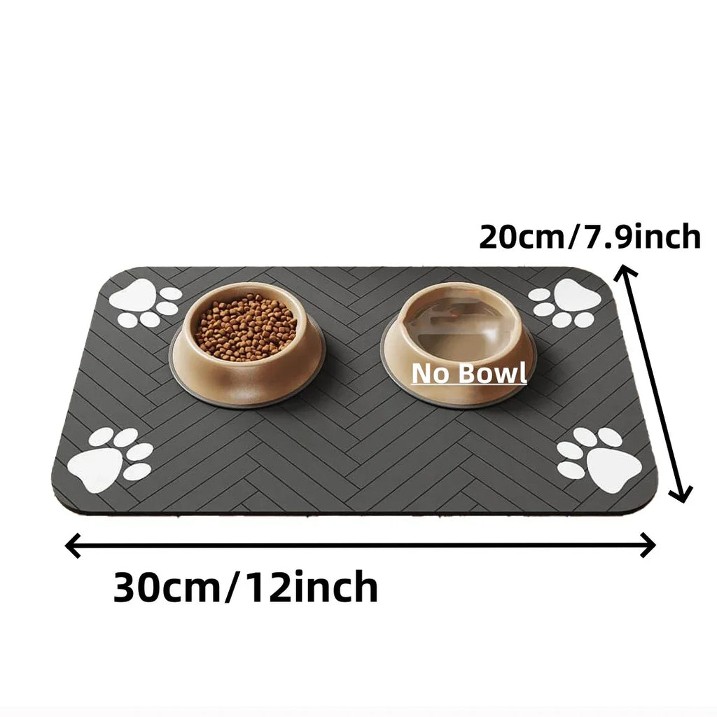 Absorbent pet feeding mat -waterproof non-slip placement for dogs & cat bowls