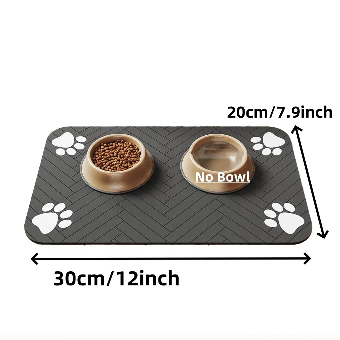 Absorbent pet feeding mat -waterproof non-slip placement for dogs & cat bowls