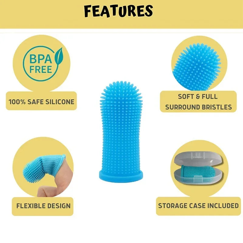 Silicone Finger Toothbrush for Cats & Dogs — 360° Pet Teeth Cleaner
