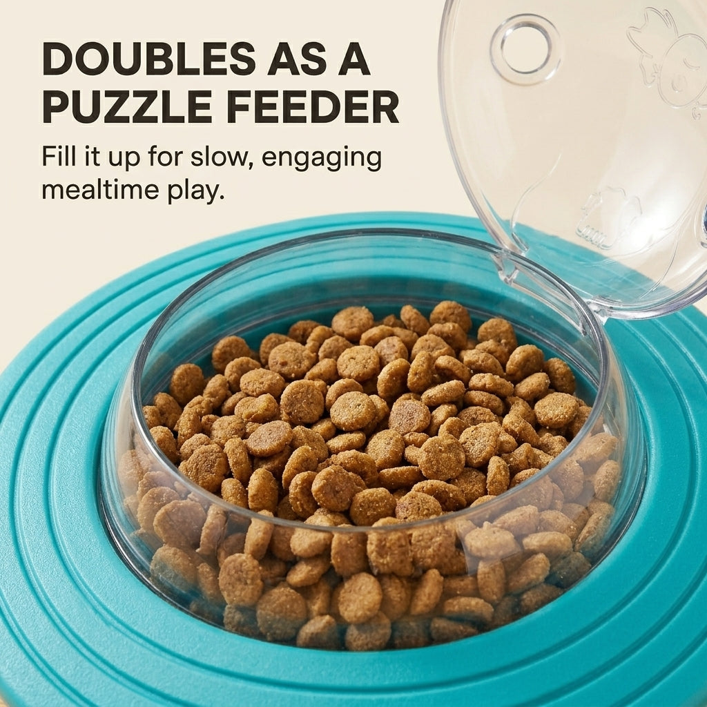2-in-1 Flying Disc food Dispenser — Interactive Dog & Cat Puzzle Toy