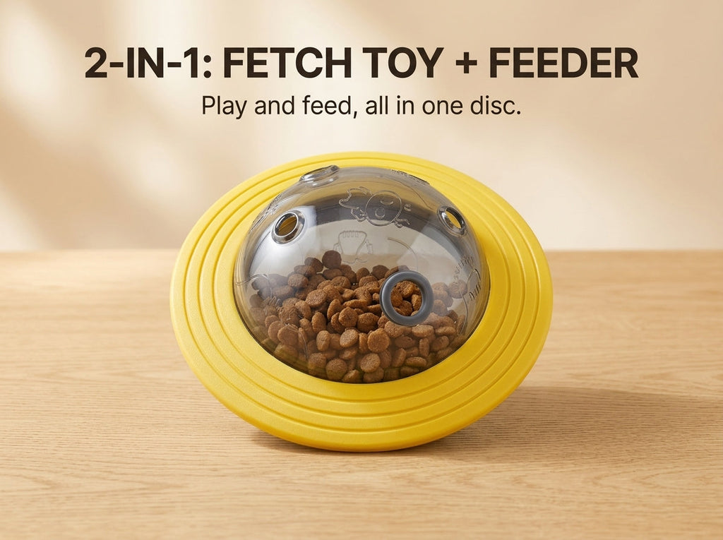 2-in-1 Flying Disc food Dispenser — Interactive Dog & Cat Puzzle Toy