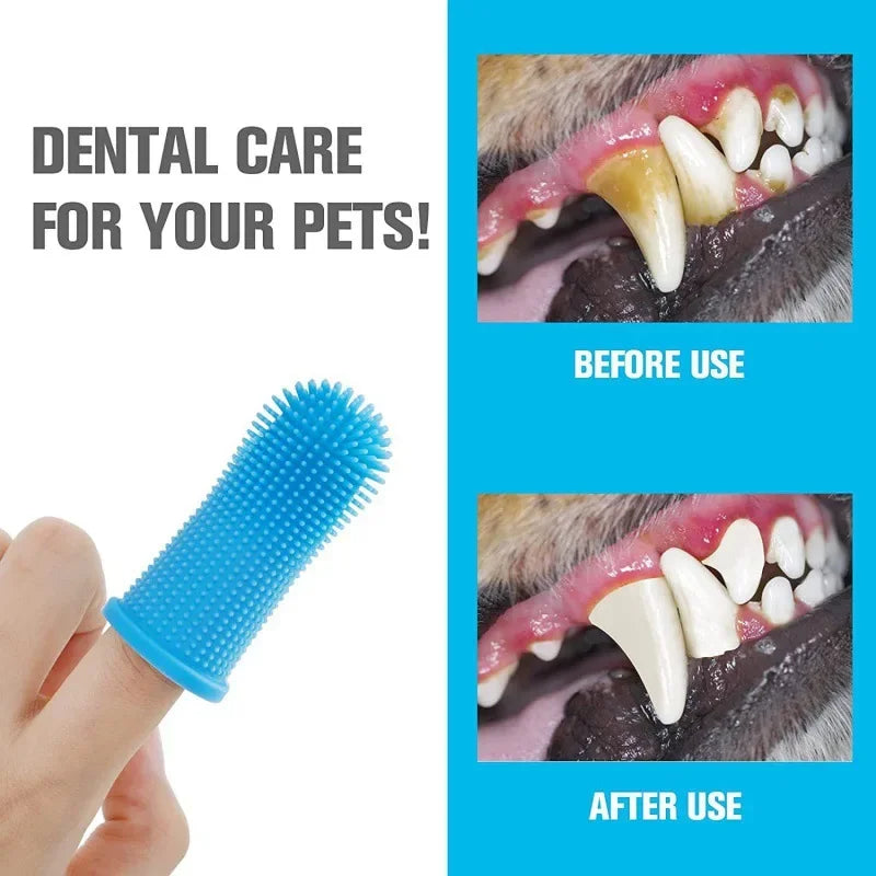 Silicone Finger Toothbrush for Cats & Dogs — 360° Pet Teeth Cleaner