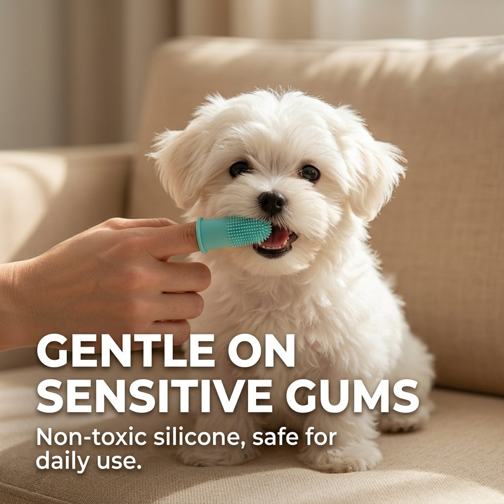 Silicone Finger Toothbrush for Cats & Dogs — 360° Pet Teeth Cleaner