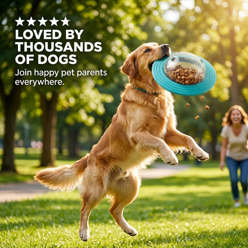 2-in-1 Flying Disc food Dispenser — Interactive Dog & Cat Puzzle Toy
