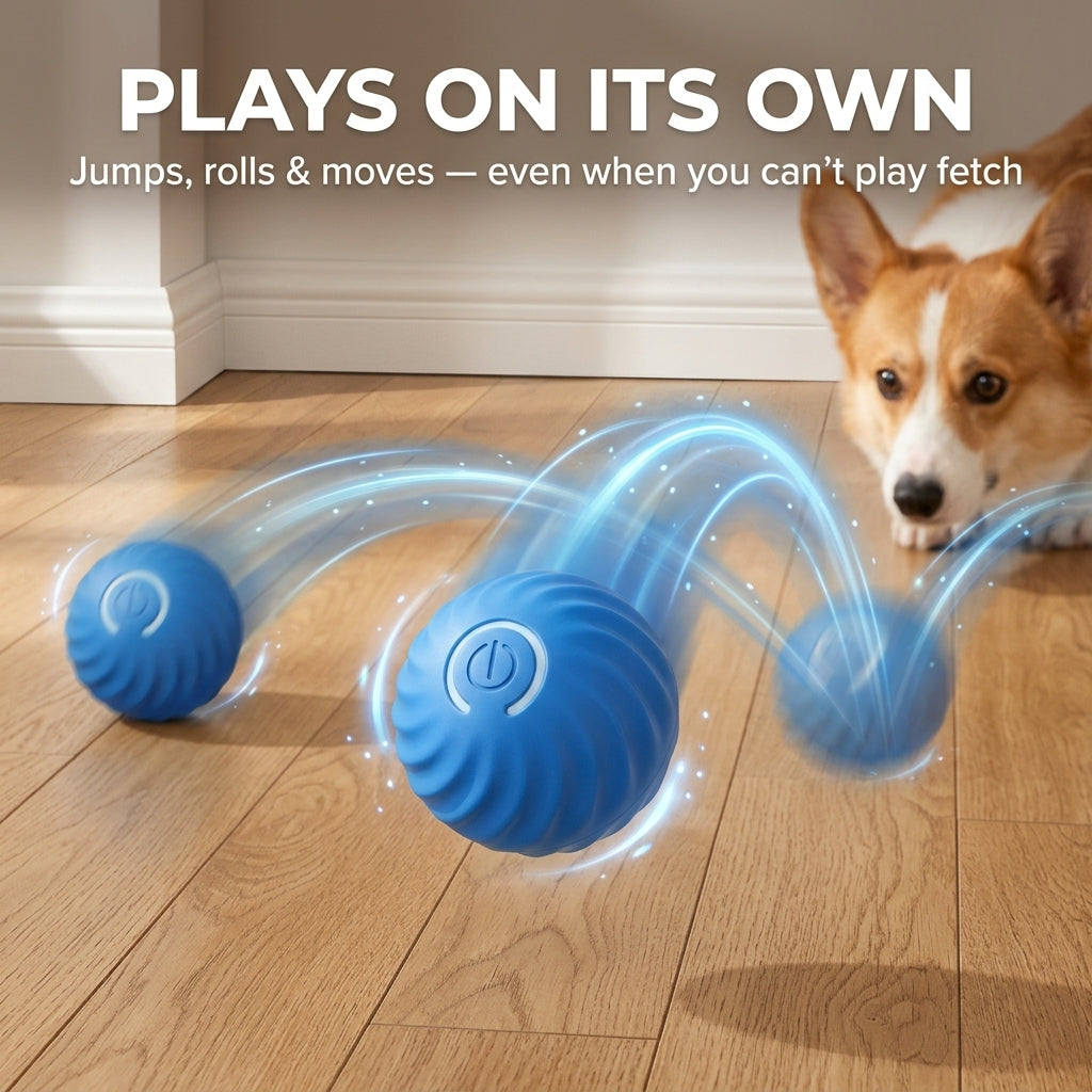 Smart Jumping Dog Ball- USB Rechargeable Interactive chew toy